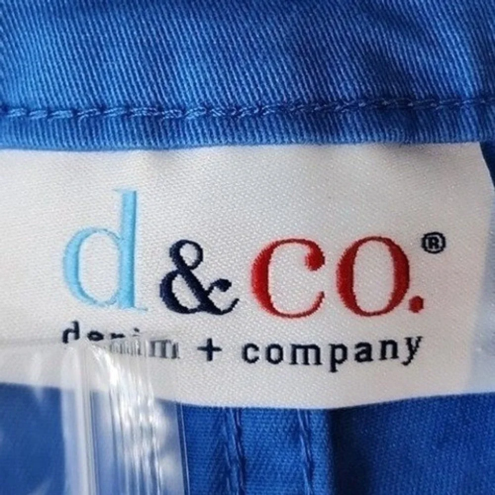 Denim & Co Royal Blue Chino Shorts Womens 6‎ Cotton Stretch Twill Bermuda EUC